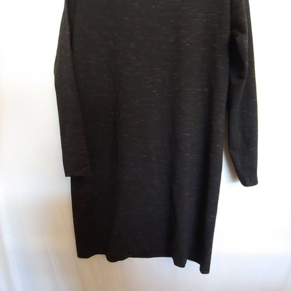 J. Jill Wearever black/gray long sleeve turtle neck knee length dress S pockets - Picture 11 of 15